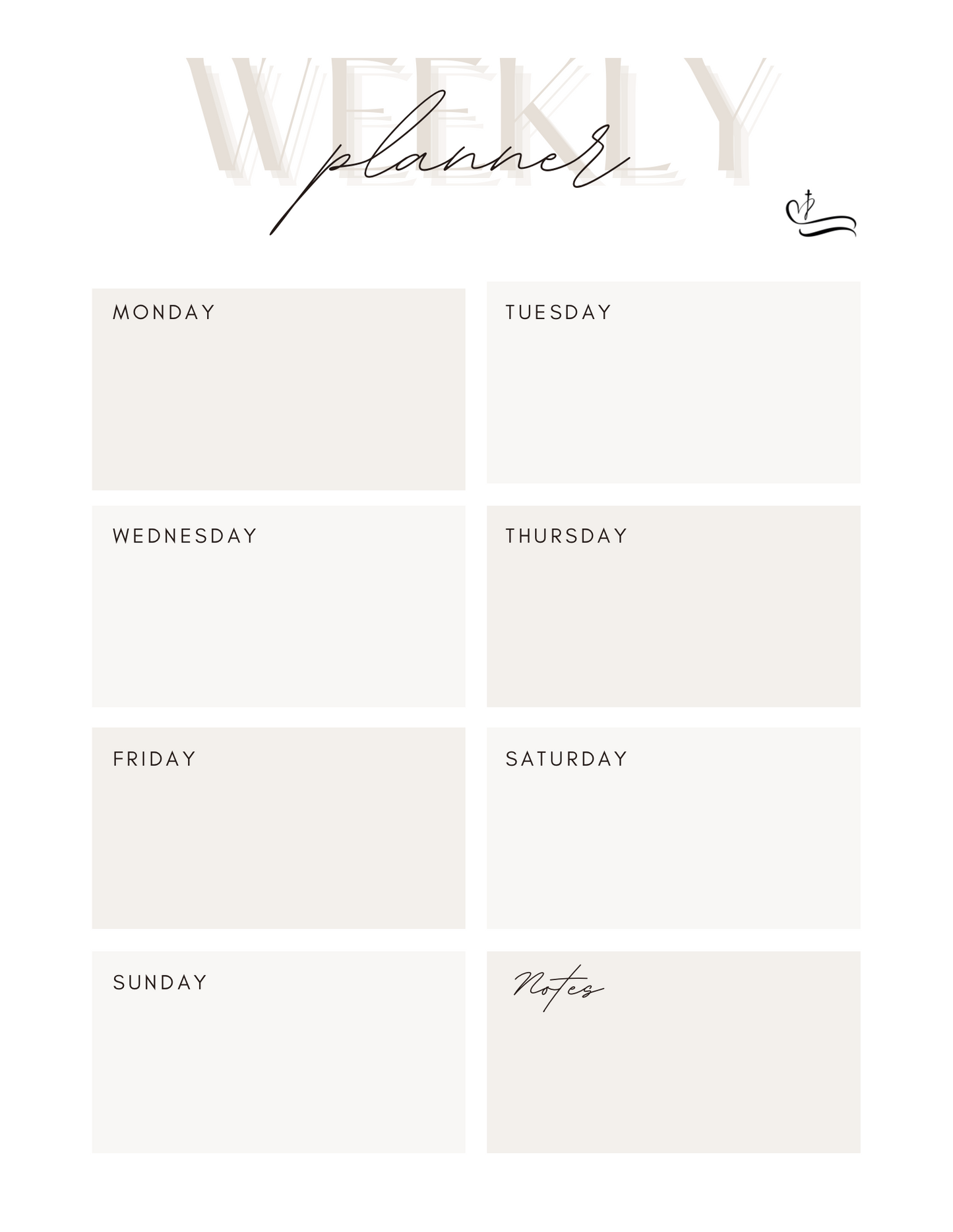 Minimal Weekly Planner