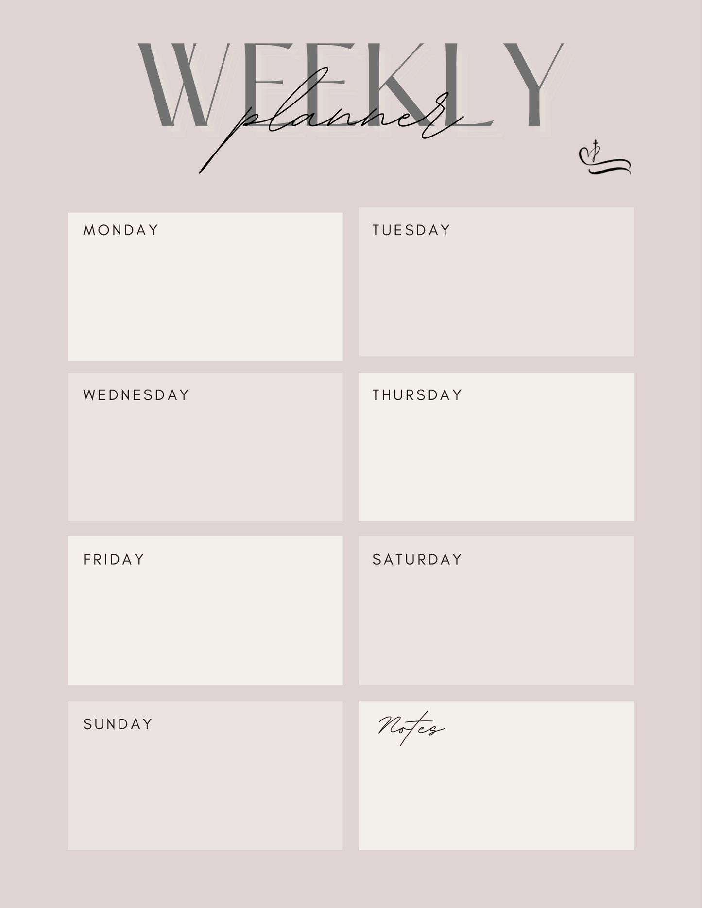 Minimal Weekly Planner