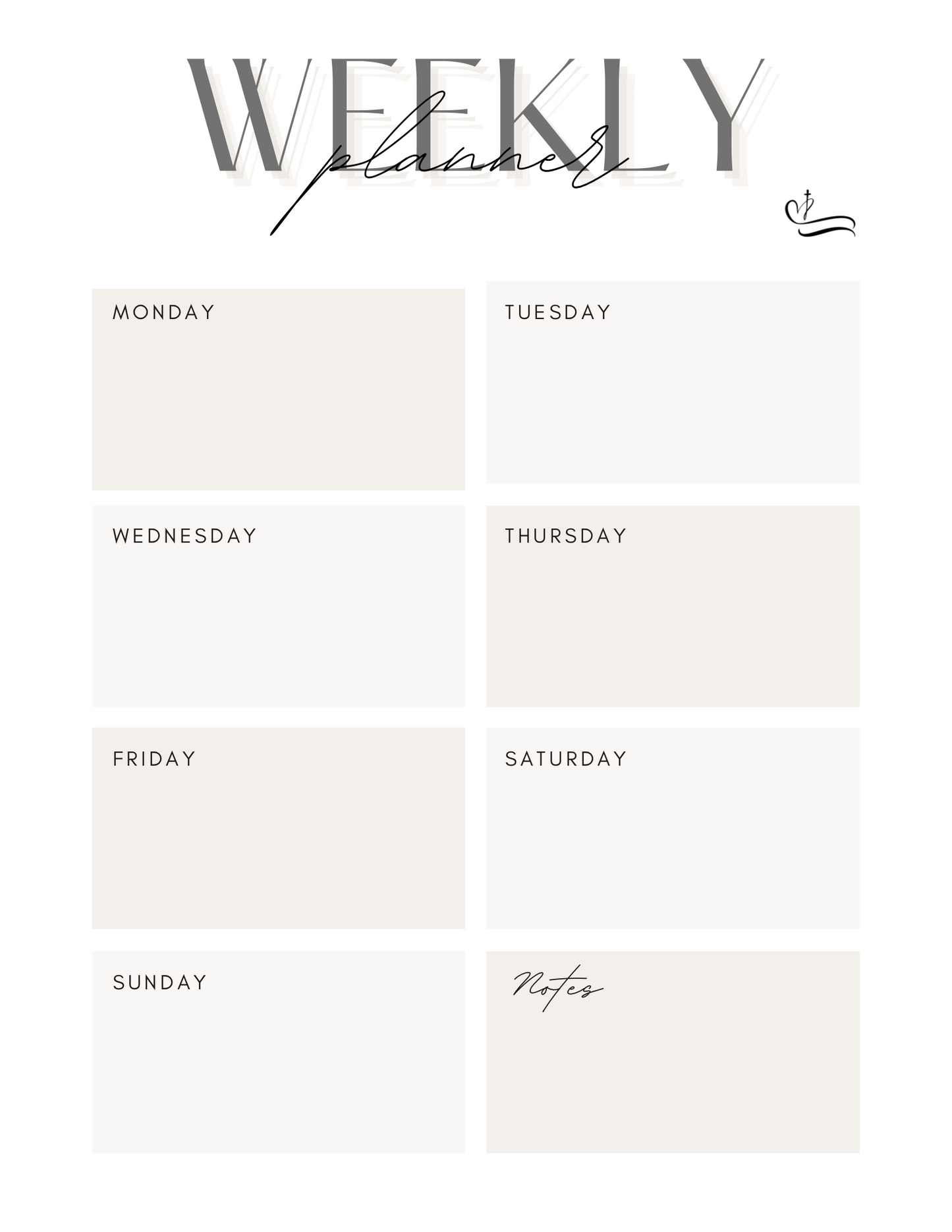 Minimal Weekly Planner