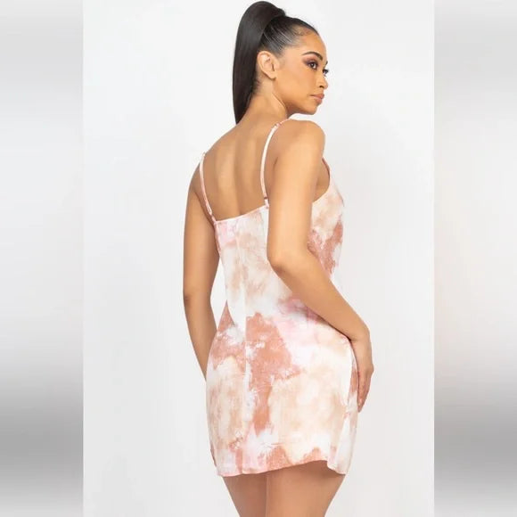 "Radiant Overflow” Cowl Neck Satin Dress
